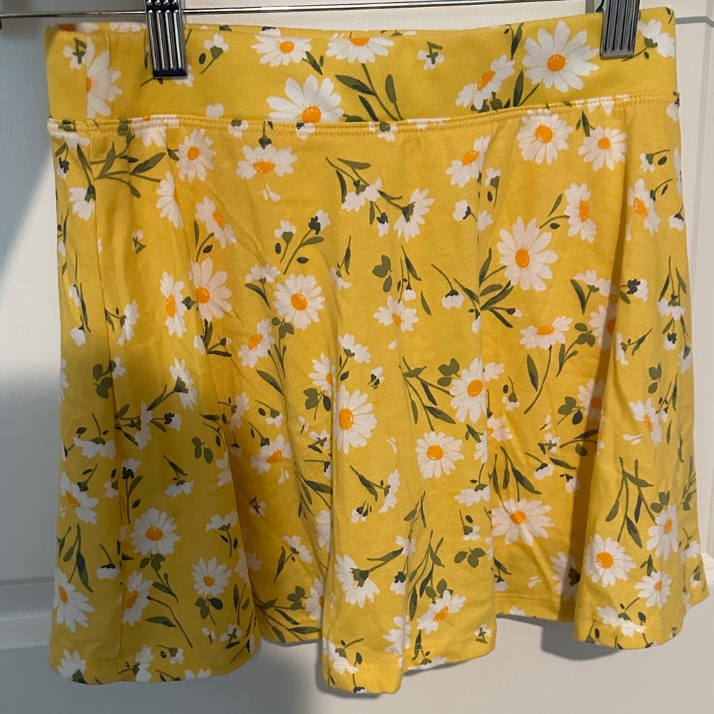 Place Yellow Floral Mini Skirt